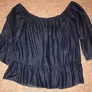 Denim off the shoulder top